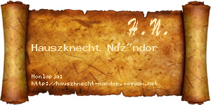 Hauszknecht Nándor névjegykártya